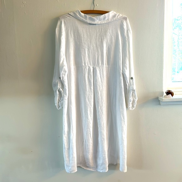 100% Italian Linen made in Italy Dress one size - Picture 5 of 5